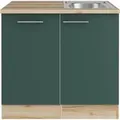 Produktbild: OPTIFIT Savona405 Küchen-Spülenschrank-Set Steingrün