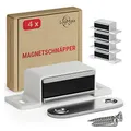 Produktbild: LouMaxx Magnetschnäpper stark - Haltekraft 4kg - 4er Set in weiß – Türmagnet - Magnetverschluss - Tür Magnet - Magnetverschluss Schrank - Magnet Türschließer - Magnet Schranktür
