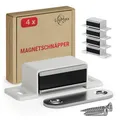 Produktbild: Magnetschnäpper stark – 4er Set weiß – Türmagnet für Schrank und Möbeltüren m...