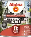 Produktbild: Alpina Wetterschutzfarbe Holzfarbe deckend Graubraun 2,5L