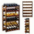 Produktbild: MODO24 Weinregal 30 Flaschen, Flaschenregal, Weinschrank, Weinständer, Getränkeregal, Kellerregal, Massivholz, 86x53x25 cm, Braun, RW1 - Braun