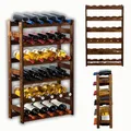 Produktbild: MODO24 Flaschenregal, Weinregal Holz für 30 Flaschen, Weinschrank, Weinständer, Getränkeregal, Weinflaschenhalter, Flaschen Organizer, Flaschenständer, Abmessungen 86x53x25 cm, Farbe: Braun