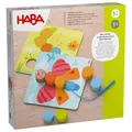 Produktbild: HABA Fädelspiel Holztiere – Farb- & Zählspaß für kleine Fädelfans ab 18 Monaten – 4 Motivkarten & 20 Fädelsteine aus Holz – 2012248001