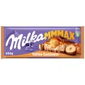 Produktbild: Milka Mmmax Toffee Ganznuss – Alpenmilch-Schokolade mit Karamell, Milchcrème und ganzen Haselnüssen – 300g