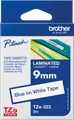 Produktbild: P-TOUCH TZE233 - laminiertes Schriftband, blau auf weiß, 12 mm