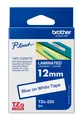 Produktbild: Schriftband TZe-233 (laminiert) Blau auf Weiß BxL 12mm x 8m, P-Touch, BRANDNEU
