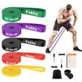 Produktbild: Fokky Fitnessbänder Widerstandsbänder mit 5 Stufen, Resistance Bands mit Türanker, 2*Griffen, Übungsanleitung&Tragebeutel, Gymnastikband Klimmzugband Fitnessband für Muskelaufbau,Yoga,Pilates 5er Set