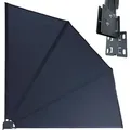 Produktbild: Sichtschutz Fächer 115 X 115 Cm Easy Mount Grau Blickdicht Balkon Trennwand Windschutz Sonnenschutz