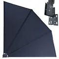 Produktbild: Sichtschutz Fächer 115 x 115 cm Easy Mount GRAU Blickdicht Balkon Trennwand Windschutz Sonnenschutz