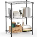 Produktbild: M MZG Stahl-Aufbewahrungsregal, 3-stöckiges Allzweckregal, Stahl-Organizer, Drahtregal für Zuhause, Küche, Büro 204,3 Kg Maximale Tragkraft Grau 30 x 45 x 67 cm
