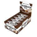 Produktbild: Body Attack YAMBAM NUTS Brownie White Chocolate, 15 x 55g, Proteinriegel mit mehr als 30% Eiweiß, Fitness-Riegel ohne Zuckerzusatz und ohne Aspartam