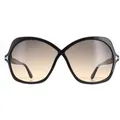 Produktbild: Tom Ford Butterfly Womens Glänzend Schwarz Rauch Gradient Rosemin FT1013