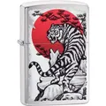 Produktbild: Zippo Feuerzeug Japan Tiger, Sturmfeuerzeug, mit Benzin nachfüllbar, silber