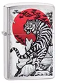 Produktbild: Zippo Sturmfeuerzeug - Asian Tiger, Brushed Chrome, Color Image - Nachfüllbar - Wiederverwendbar - Windfestes Design - Geschenkbox - Made in USA