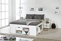 Produktbild: Inter Link - Funktionsbett - Bett mit Schubladen - Doppelbett 160 x 200 cm - 2 Große und 4 kleine Schubladen - Nachtkommode - Kiefer massivholz - Inkl Lattenrost - Weiß lackiert - Till