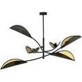 Produktbild: Deckenleuchte Lotus, Schwarz, Gold, Metall, Textil, 105x59x105 cm, RoHS, CE, Lampen & Leuchten, Innenbeleuchtung, Leuchten nach Räumen, Bürolampen