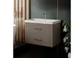 Produktbild: Karen Waschtisch-Set Waschtisch mit Unterschrank Liana, (Komplett-Set, Standartmäßig 2-Teilig (Unterschrank, Waschbecken), 2-St., Der Lieferumfang umfasst Unterschrank und Waschbecken), Pastellfarben, Riffeloptik, Bügelgriffe, Softclose