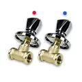 Produktbild: Unterputzventil-set mit Drehgriff 3/4'' (DN 20) in Farbe rot und blau