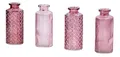 Produktbild: 4er Set Vase Rosa H14cm Glas Blumenvase Tischdeko Frühling Blumendeko Glasvase Dekovase