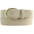 Produktbild: BELTINGER Ledergürtel Damen-Gürtel aus Veloursleder 4 cm - Velour-Gürtel für Damen 40mm - Wi (1-St) beige 90 cm (Gesamtlänge 105 cm)
