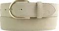 Produktbild: BELTINGER Damen-Gürtel aus Veloursleder 4 cm | Velour-Gürtel für Damen 40mm | Wildleder-Gürtel 4cm mit goldener Gürtelschnalle | Beige 90cm