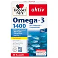 Produktbild: Doppelherz Omega-3 1400 mg - Hochdosiertes Omega-3-Konzentrat plus Vitamin E - Hoher Gehalt an Omega-3-Fettsäuren EPA & DHA - 30 Kapseln