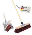 Produktbild: BawiTec Kehrset, ArengaMix-Borsten, Qualitäts Besen Set, 40cm Breit/Lang, mit Handfeger und Metall-Kehrblech mit Holzgriff, inkl. Besenstiel Stiel, Universalbesen mit Borstenmix für draussen Außen