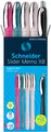 Produktbild: Schneider Slider Memo Kugelschreiber farbsortiert 0.7 mm Schreibfarbe: Blau, 4 St. + GRATIS 1 Schneider Slider Rave XB black