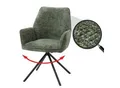 Produktbild: Esszimmerstuhl MCW-G67, Küchenstuhl Stuhl mit Armlehne, drehbar Auto-Position, Chenille Öko-Tex MVG ~ grün