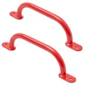 Produktbild: TRIBECCO Klettergriffe Haltegriffe für Outdoor & Indoor Metall Griffe für Spielplatz, Klettergerüst, Spielturm, Hochbett, Leiter und Kletterwand im Kinderzimmer (350 mm Rot, 2 Stücke)