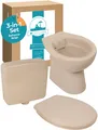 Produktbild: Komplettset Stand-WC Bahamabeige Spülrandlos WC-Sitz Spülkasten Tiefspüler