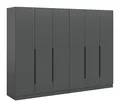 Produktbild: xonox.home – Kleiderschrankkombination Kopenhagen 240x180x52 cm in Anthrazit – 2X 3-türig inkl 2 Kleiderstangen und Zubehör – Extragroße Schrankwand mit maximalem Stauraum und modernem Stil