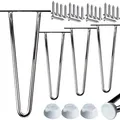 Produktbild: 4x Haarnadel Tischbeine EDELSTAHL SCHWARZ CHROME Möbel Tischgestell Hairpin Leg CHROM 2 Streben 15