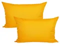 Produktbild: JACK 2er Set 40x60cm Outdoor Kissenhülle Kissenbezug Wasserfest Sitzkissen Lounge Kissen Garten Stuhl Lotus Effekt, Farbe:Gelb