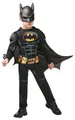 Produktbild: Rubies Offizielles Batman Black Deluxe-Kostüm für Kinder – Muskelanzug mit Maske & Umhang für Rollenspiele, 7-8 Jahre Halloween