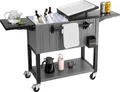 Produktbild: VEVOR Kühlwagen Getränkewagen 75,71 L bis zu 50 Flaschen / 110 Dosen, Beistellwagen für Terrassenpartys und Bars mit unterem Regal & Seitenregalen & Flaschenöffner & Deckel, Getränkekühler Schwarz