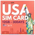 Produktbild: BeachSIM USA SIM Karte 30 Tage. 12 GB Datenvolumen mit 4G/5G-Netzen. Schnelle Aktivierung. Einfaches Aufladen. Nur Daten. Funktioniert auf iOS- und Android-Geräten.