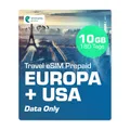 Produktbild: Simmetry Europe & US Daten eSIM, 10GB, 180 Tage, kompatibel mit eSIM-fähigen iOS- und Android-Geräten, Hotspot-Sharing erlaubt, ideal für Lange Reisen oder dauerhafte Nutzung.