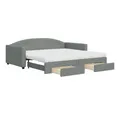 Produktbild: vidaXL Bett, Tagesbett Ausziehbar mit Schubladen Dunkelgrau 100x200 cm Stoff