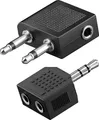 Produktbild: Akashi, Flugzeug-Audio-Kit Klinke 3.5mm und Verteiler, Schwarz