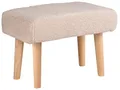 Produktbild: Beliani Hocker mit Holzbeinen Bouclé beige rechteckig Schemel Sitzhocker Modern Takoma