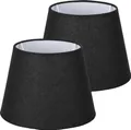 Produktbild: Navaris 2x Lampenschirm aus Leinen - 2er Pack E27 Lampen Schirm für Tischlampe oder Stehlampe - 2 Ersatz Lampenschirme klein - Außen Schwarz/Innen
