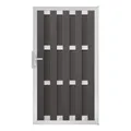 Produktbild: Groja WPC Fertigzaun Tor 100x180cm gerillt anthrazit - Rahmen EV1 AusfĂĽhrung: DIN links 4250260966622