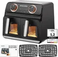 Produktbild: tectake® Heißluftfritteuse Samurai 2 Garräume, je 4 l, 2400 W
