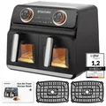 Produktbild: Heißluftfritteuse Samurai, 2 Garräume, 7 Programme, 2400W schwarz B-Ware