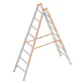 Produktbild: TOPIC 1039 Alu Layher Stehleiter zweiteilig, 2x 8 Dreikant-Sprossen 2,40 m