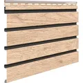 Produktbild: VOX Fassadenpaneele Außenlamellen 3D-Holzdekor FRONTO - Wasserfest und UV-Beständig - Für Fassade und Balkon - 295x28,3cm - 10er Set - Eiche hell - Braun