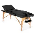 Produktbild: Klarfit MT 500 Massageliege - Massagetisch mit Armlehnen & Kopfstütze, Massageliege Klappbar mit 10-stufiger Rückenlehne, verstellbare Fußstützen, Gesichtsloch, 10 cm Polsterung, schwarz