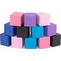 Produktbild: COSTWAY 12 TLG. Schaumstoff Bausteine, Softbausteine 14 x 14 cm, Bunte Riesenbausteine, Schaumstoffwürfel für Baby & Kinder ab 1+, Hell Lila - Bunt
