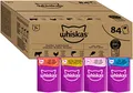 Produktbild: Whiskas Senior 7+ Katzennassfutter Gemischte Auswahl in Gelee, 84 Portionsbeutel, 84x85g (1 Großpackung) – Hochwertiges Katzenfutter nass, für Katzen ab 7 Jahren und älter